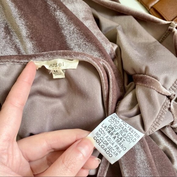 Vintage 90s M Velvet Velour Babydoll Dress - Picture 7 of 8